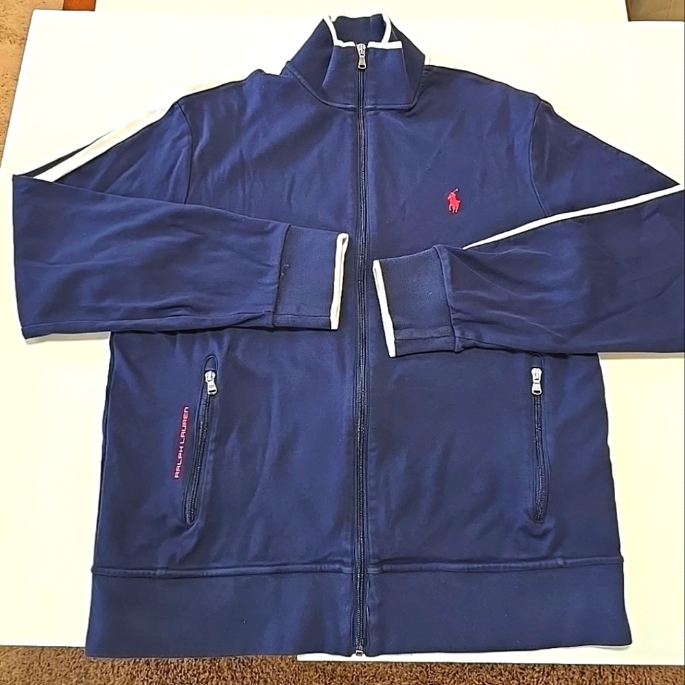 Polo Ralph Lauren Navy Blue Performance Track Jacket Size L